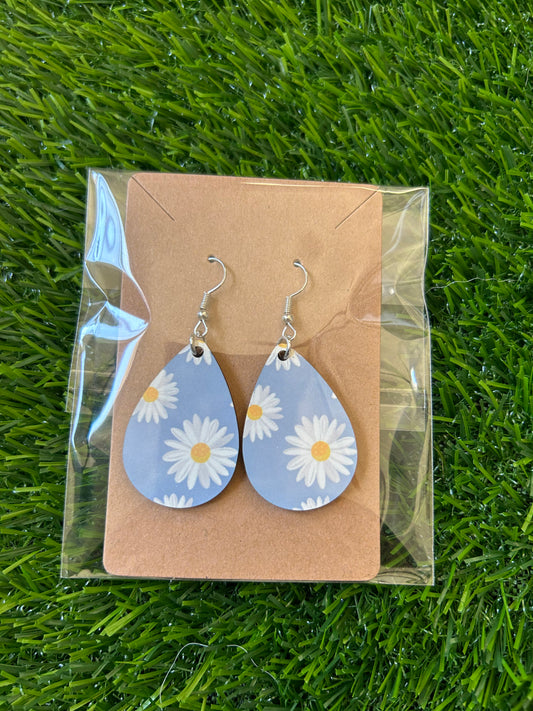 Daisies w Blue Background